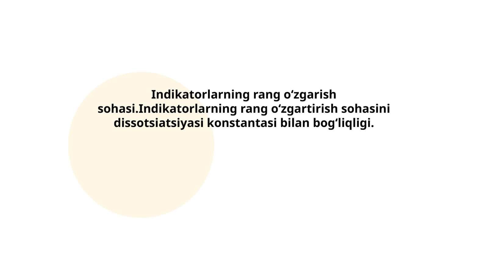 Indikatorlarning rang oʻzgarish sohasi