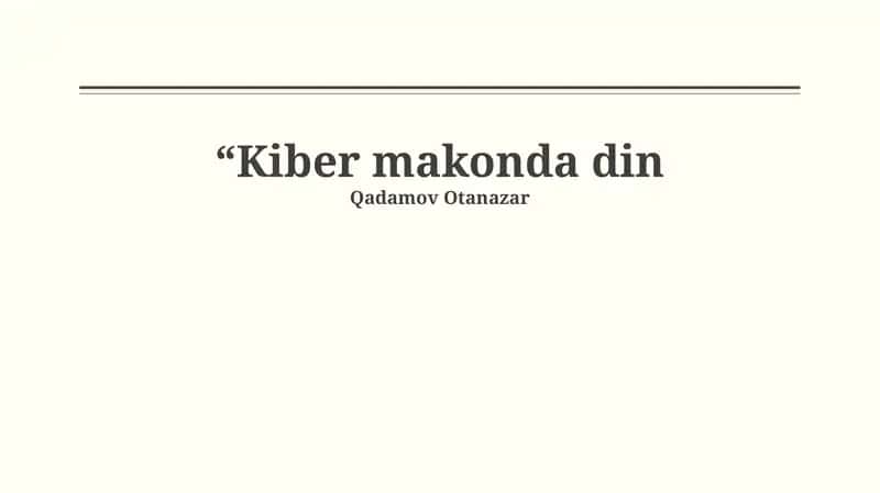 Kiber hujumlar