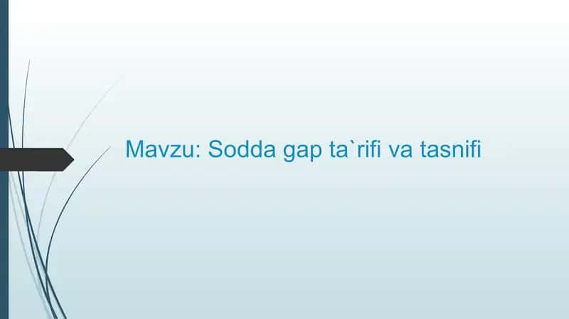 Soddagap ta'rif va tasnifi