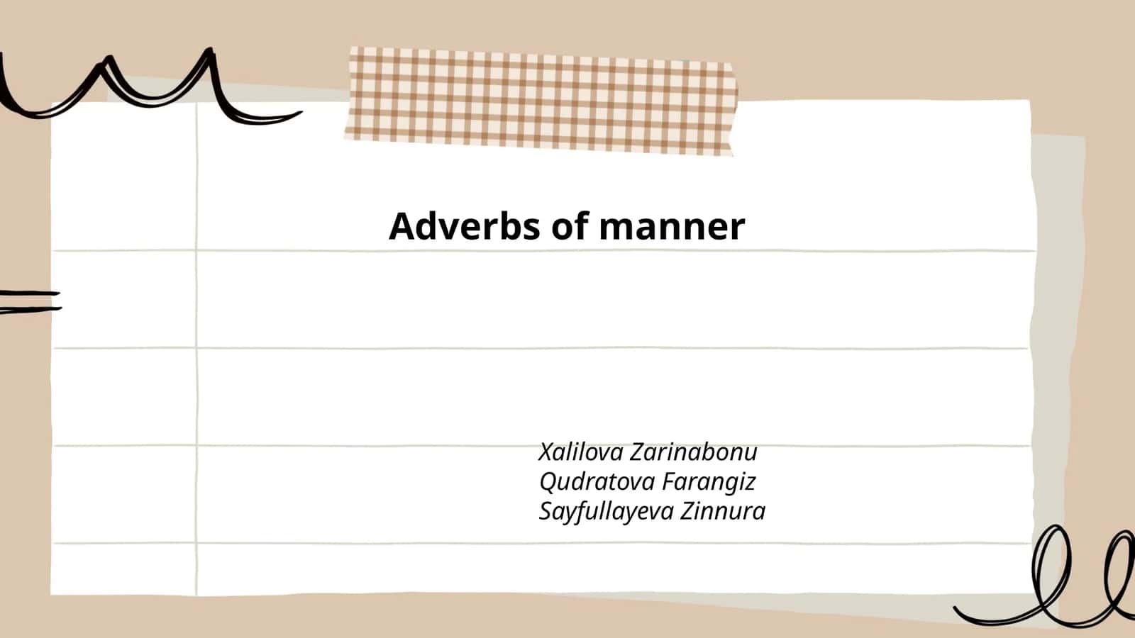 Adverbs of manner