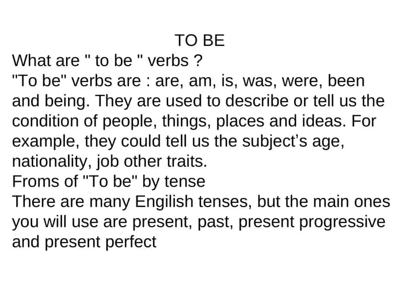 TO BE