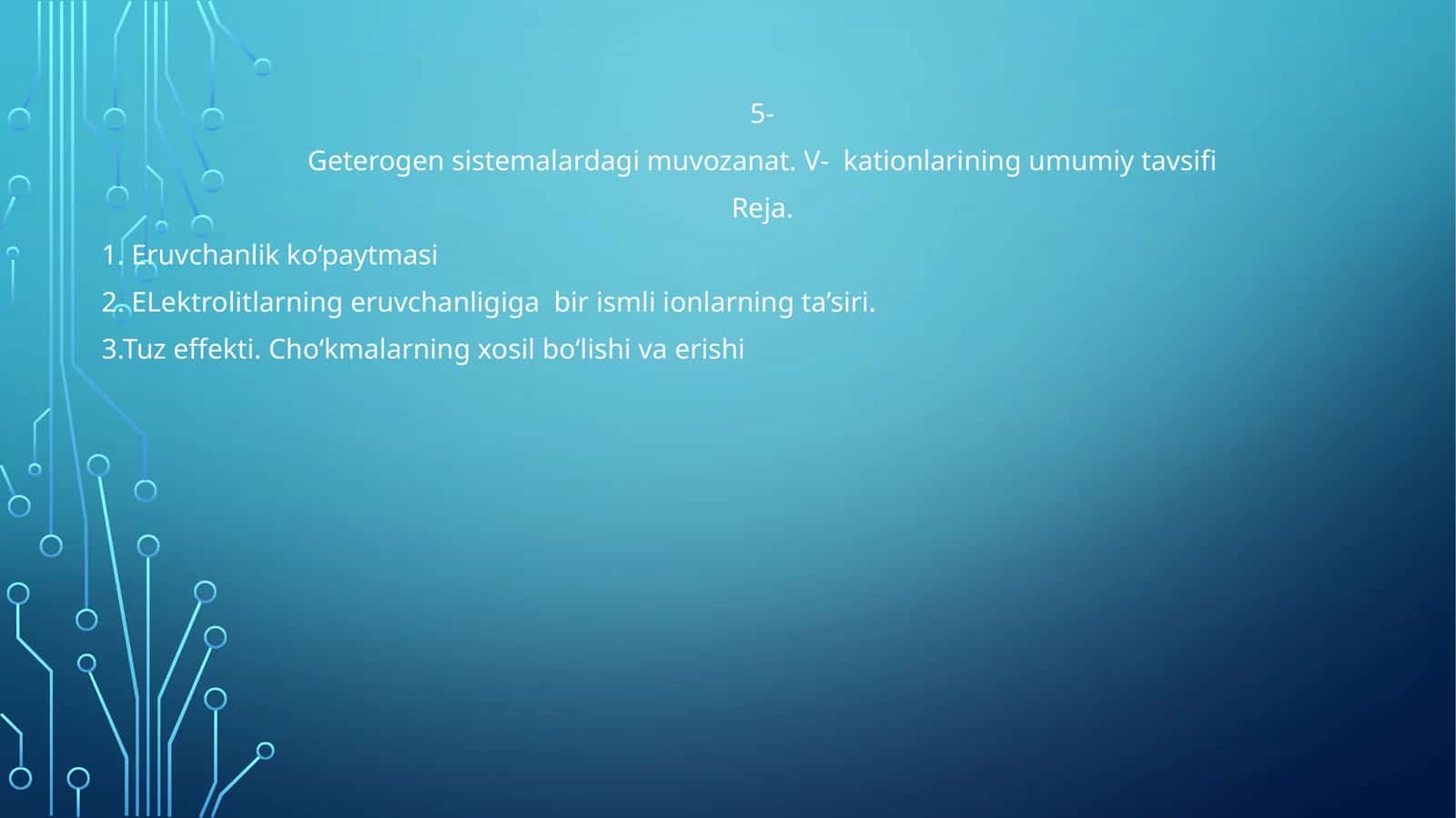Geterogen sistemalardagi muvozanat