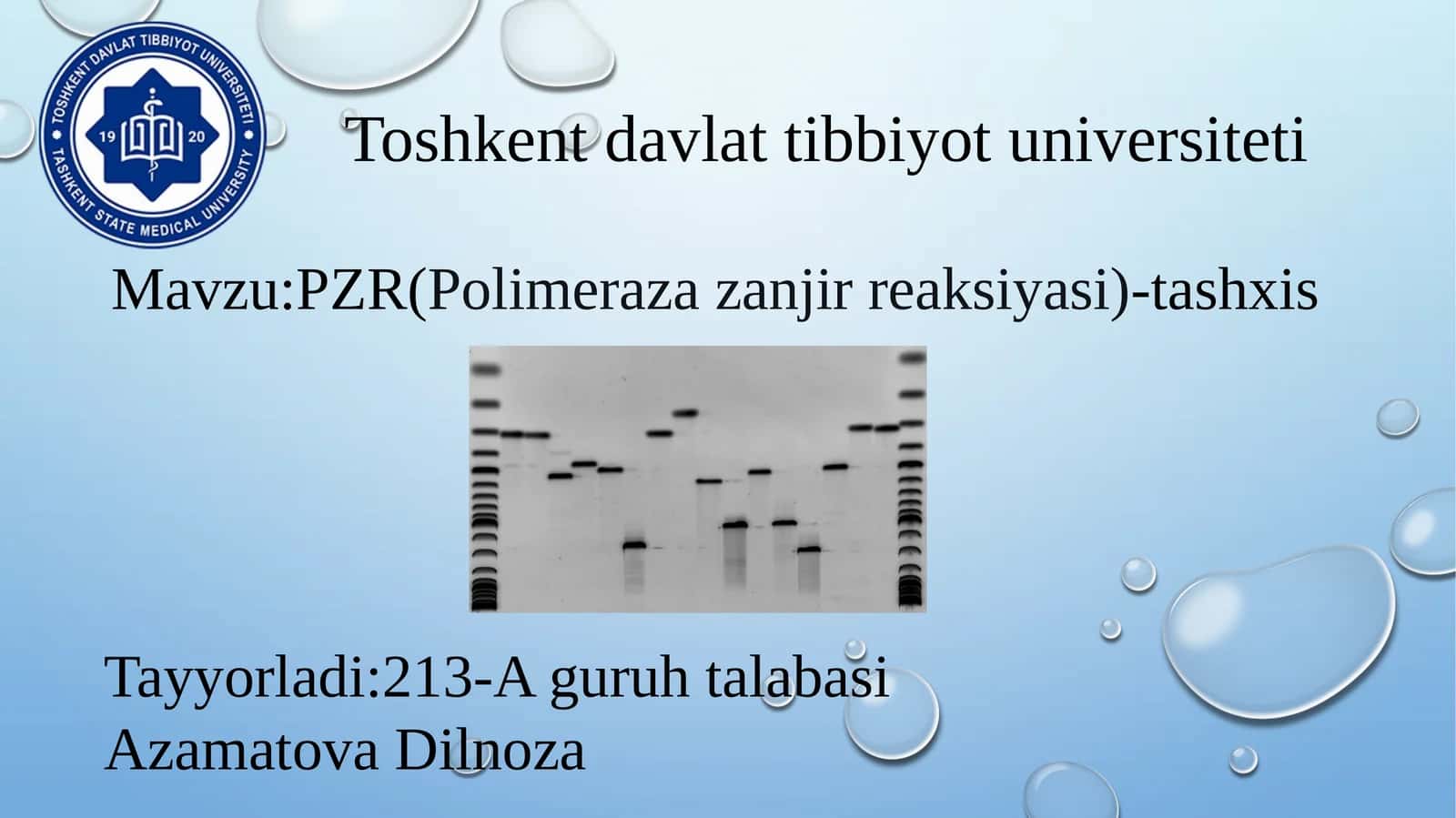 PZR(Polimerazazanjirreaksiyasi)-tashxis