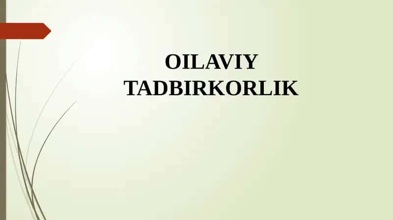 Oilaviy Tadbirkorlik
