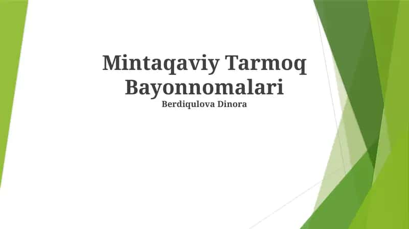 Mintaqaviy Tarmoq Bayonnomalari