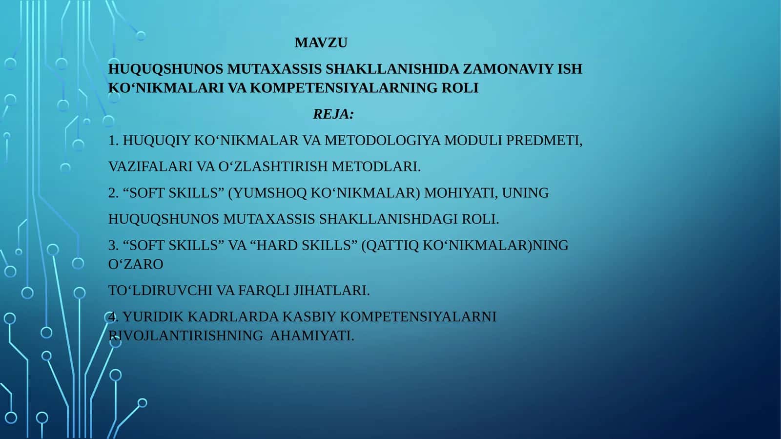 HUQUQSHUNOS MUTAXASSIS SHAKLLANISHIDA ZAMONAVIY ISH KO‘NIKMALARI VA KOMPETENSIYALARNING ROLI
