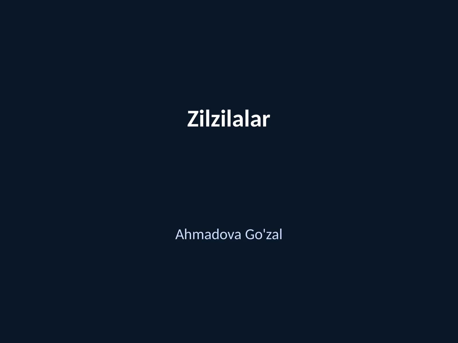 Zilzilalar
