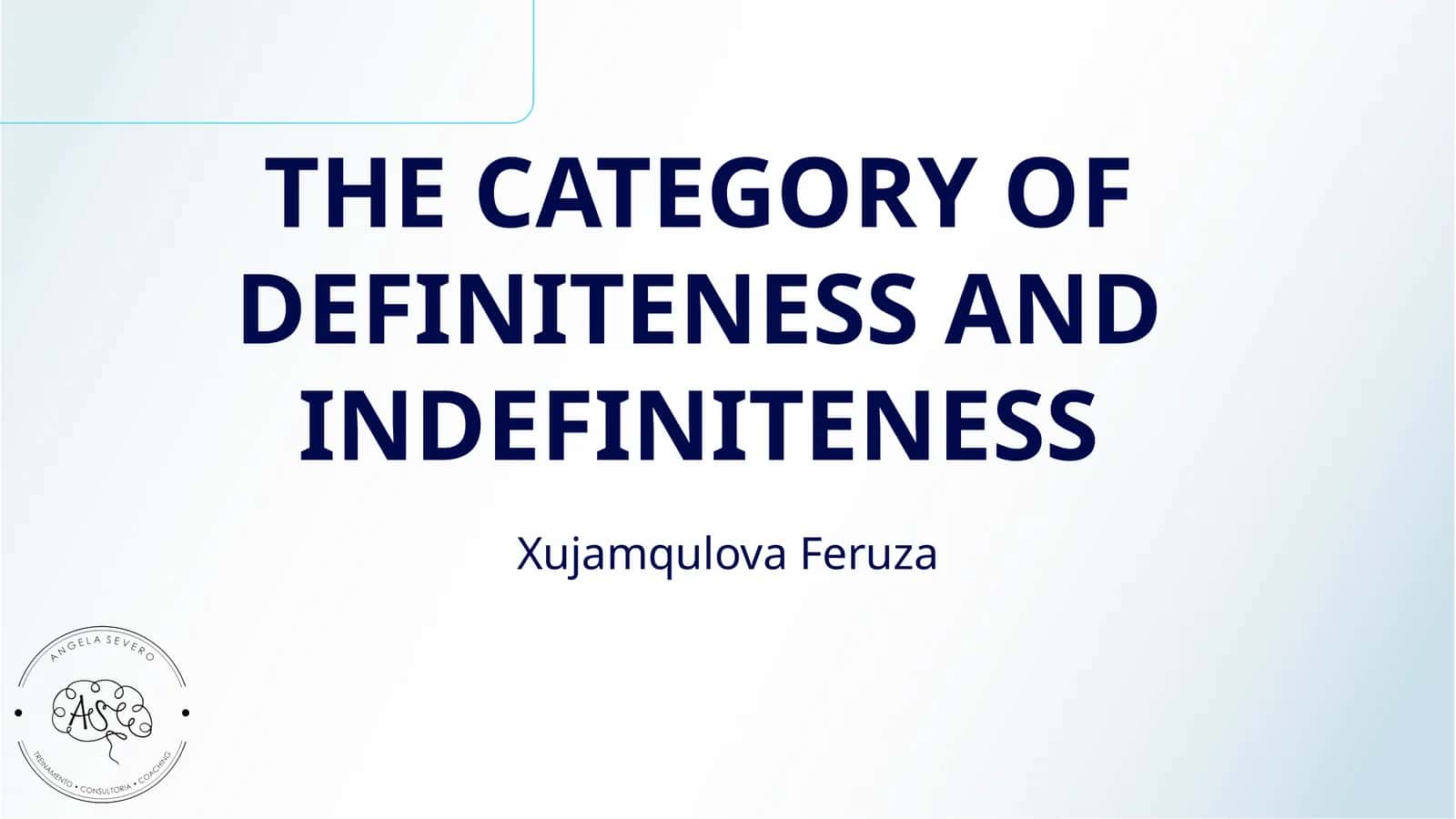 THE CATEGORY OF DEFINITENESS AND INDEFINITENESS