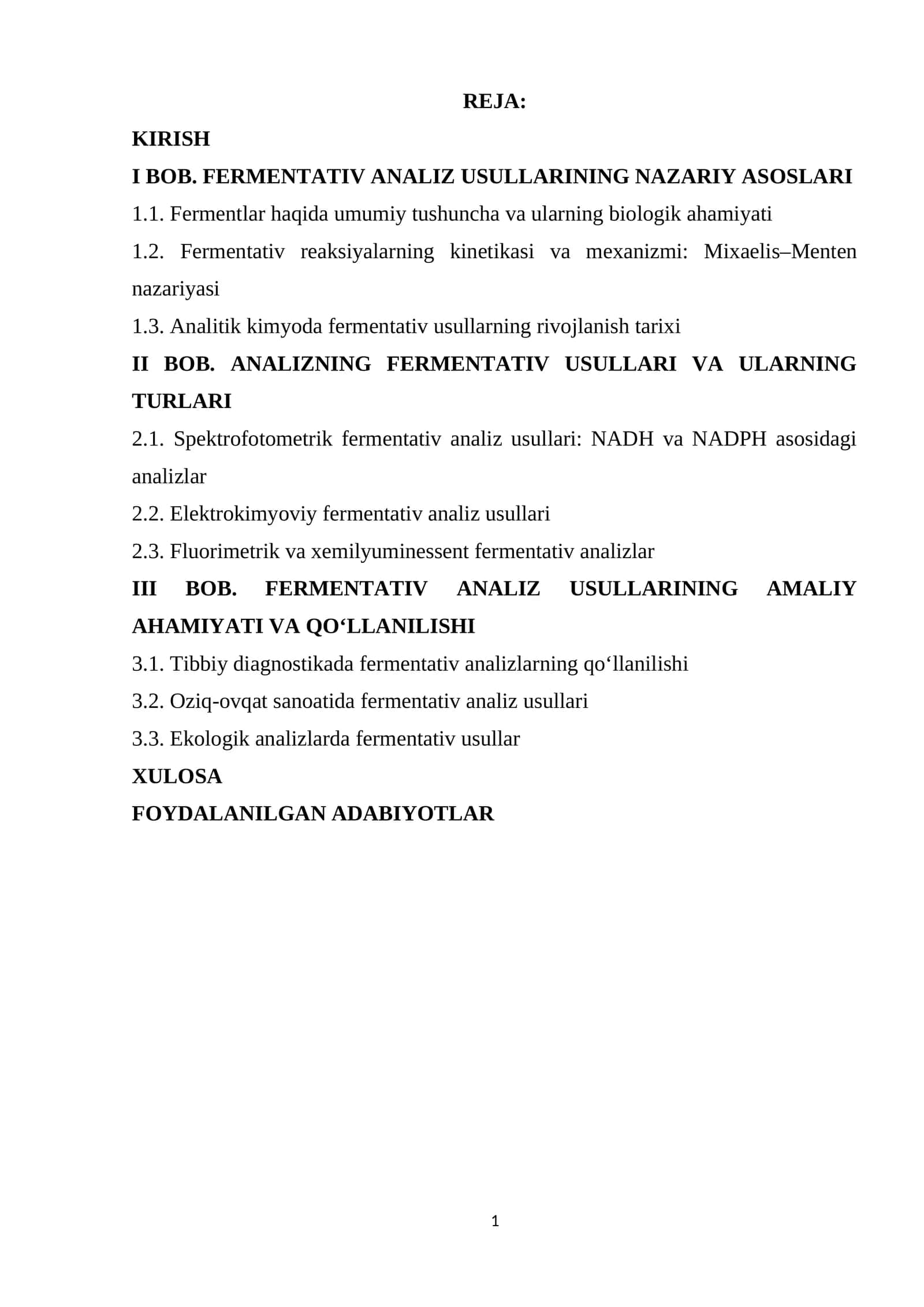 FERMENTATIV ANALIZ USULLARI