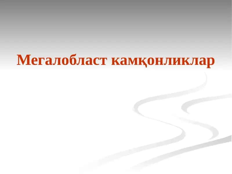 Мегалобласт камқонликлар