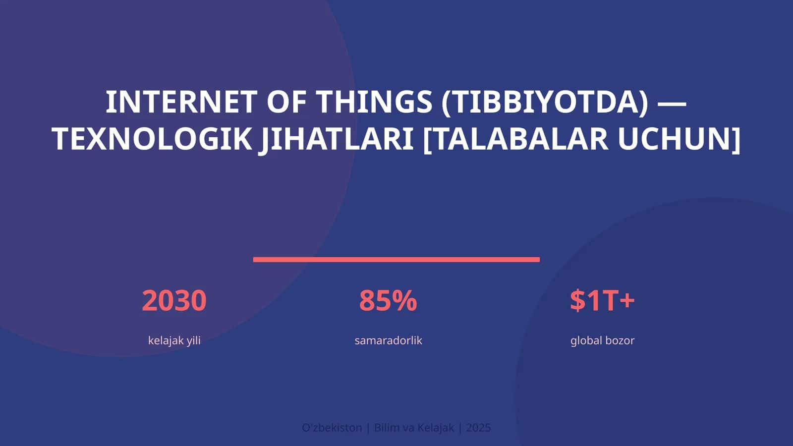 Internet of Things (Tibbiyotda) — Texnologik Jihatlari [Talabalar Uchun]