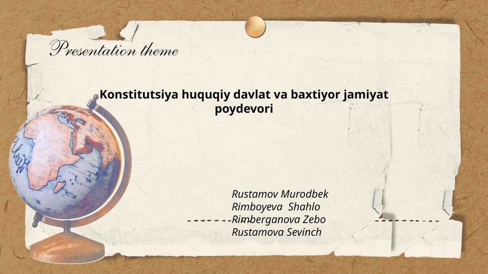 Konstitutsiya huquqiy davlat va baxtiyor jamiyat poydevori