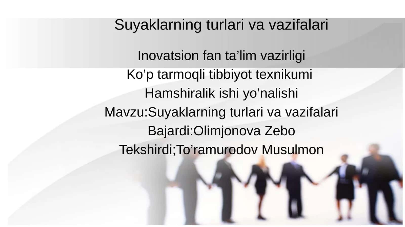 Suyaklarning turlari va vazifalari