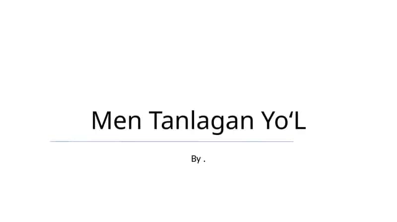 Men Tanlagan YoʻL