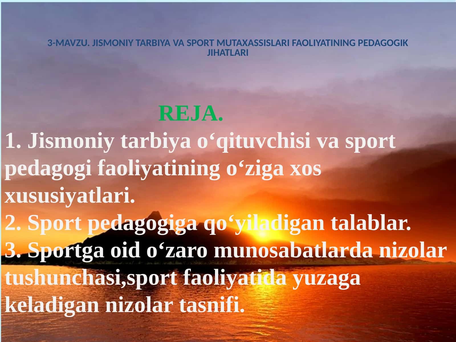 JISMONIY TARBIYA VA SPORT MUTAXASSISLARI FAOLIYATINING PEDAGOGIK JIHATLARI