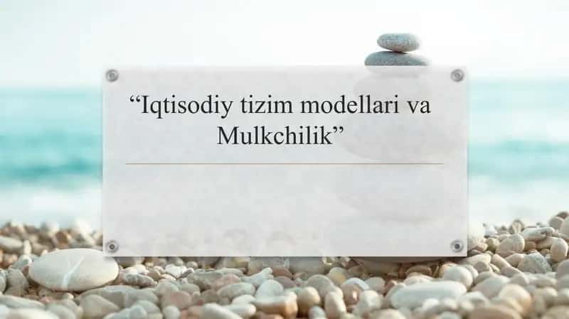 Iqtisodiy tizim modellari va Mulkchilik