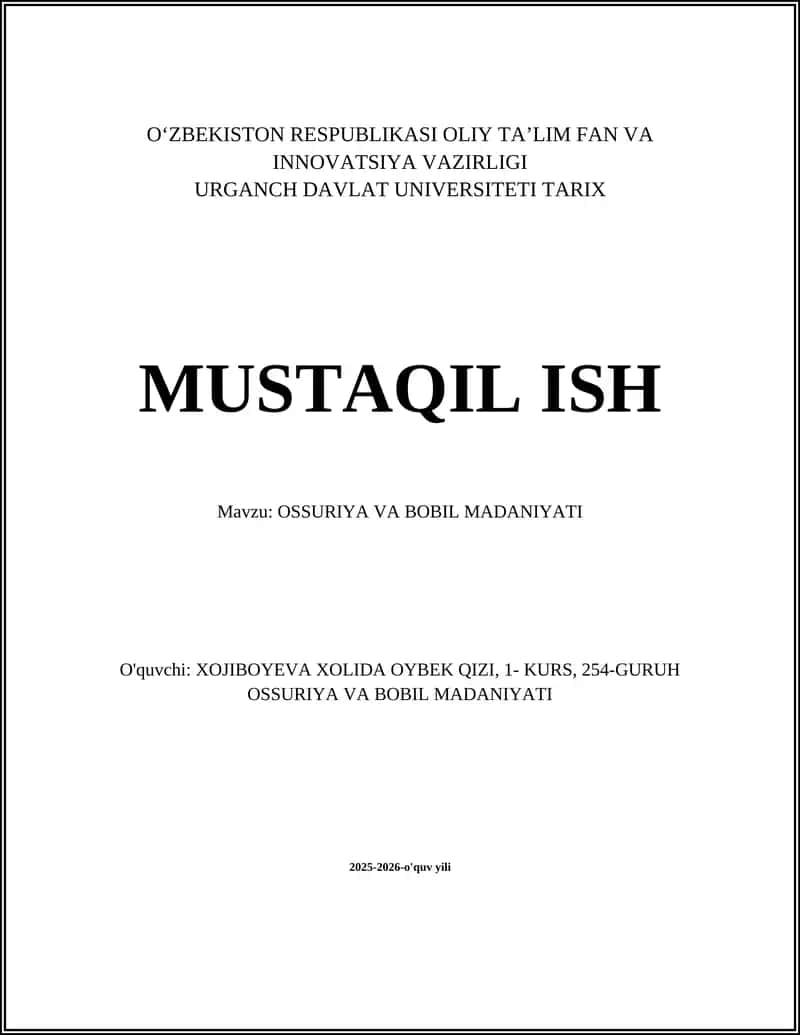OSSURIYA VA BOBIL MADANIYATI