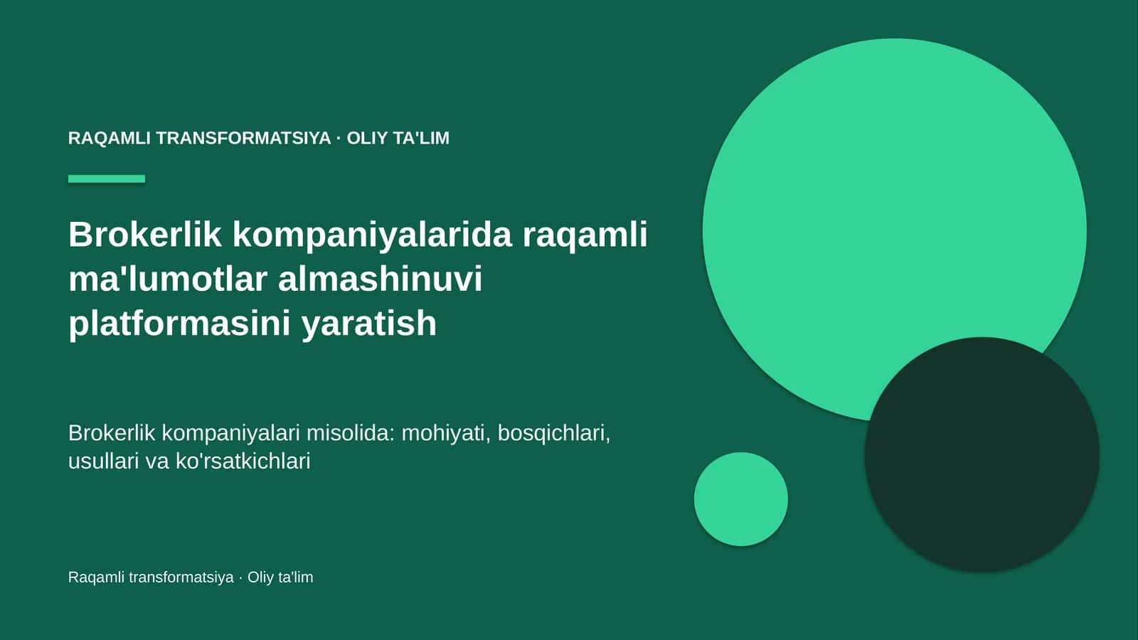 Ma'lumotlar almashinuvi platformasini yaratish: mohiyati