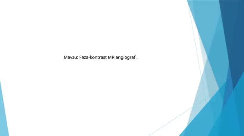 Faza-kontrast MR angiografi