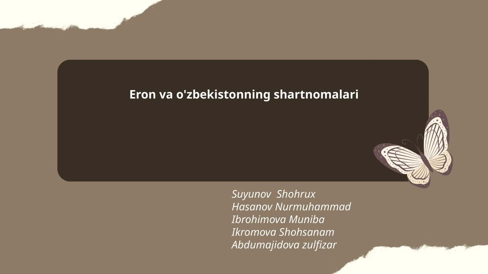 Eron va O'zbekistonning shartnomalari