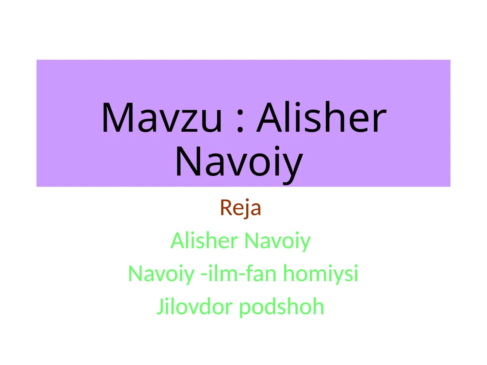 Alisher Navoiy