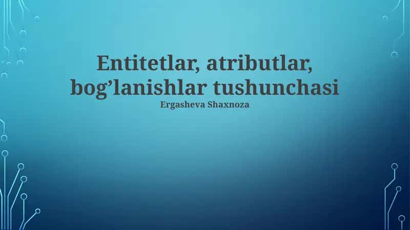 Munosabatlar tushunchasi