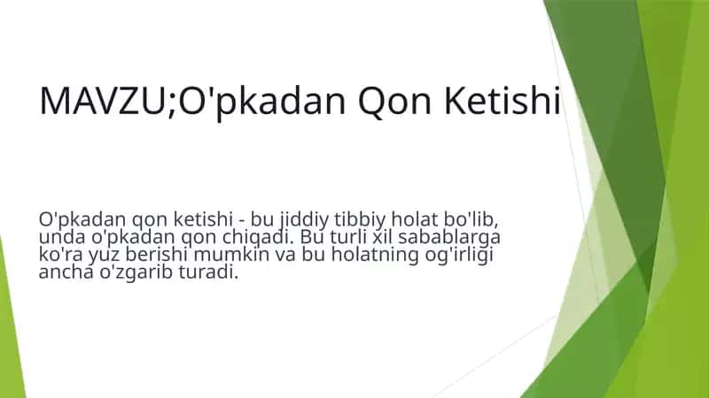 O'pkadan Qon Ketishi