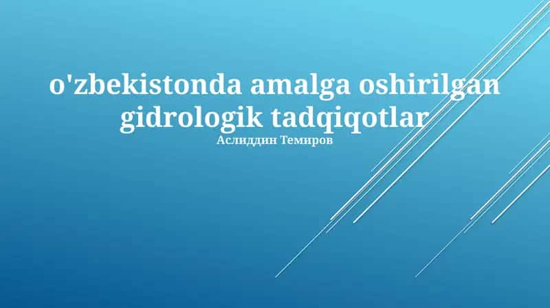 Gidrologik tadqiqotlar