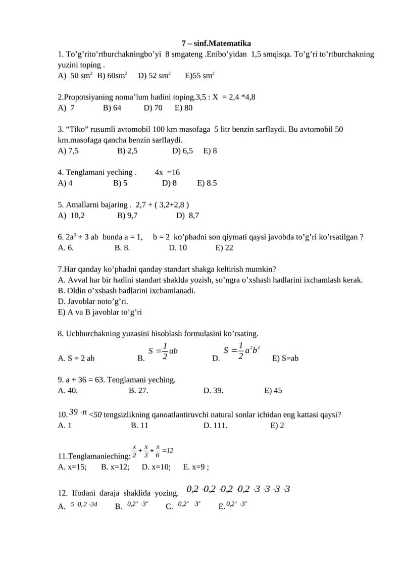 7 – sinf.Matematika