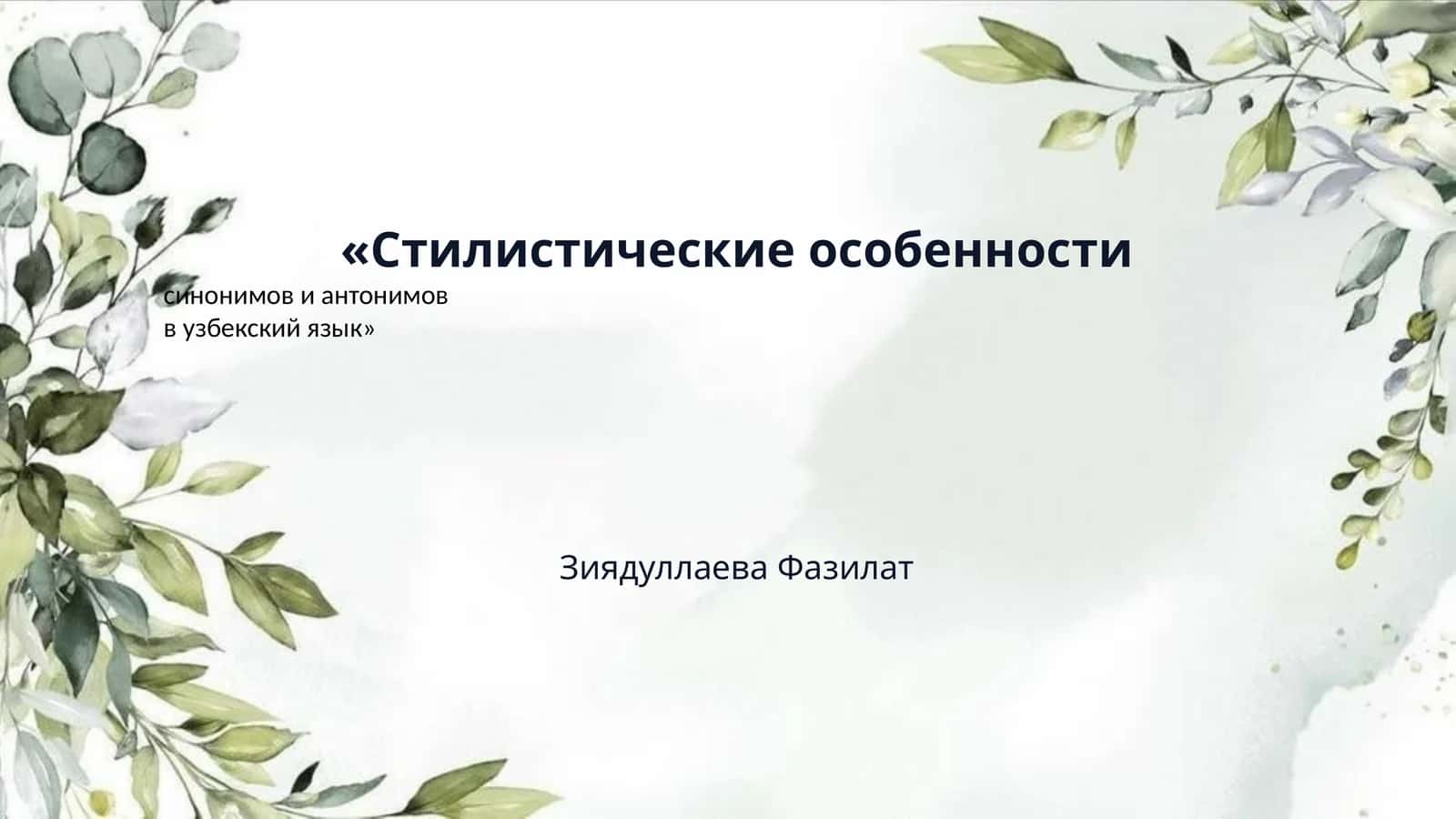 «Стилистические особенности