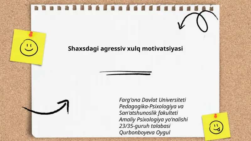 Shaxsdagi agressiv xulq motivatsiyasi