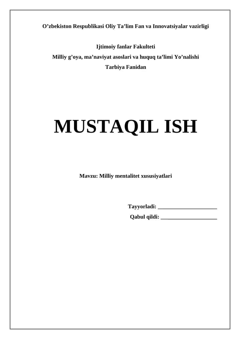 Mustaqil ish
