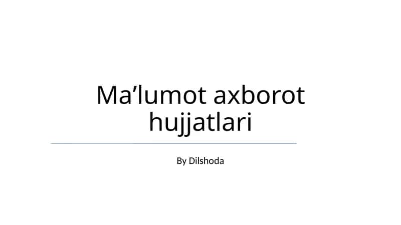 Maʼlumot axborot hujjatlari