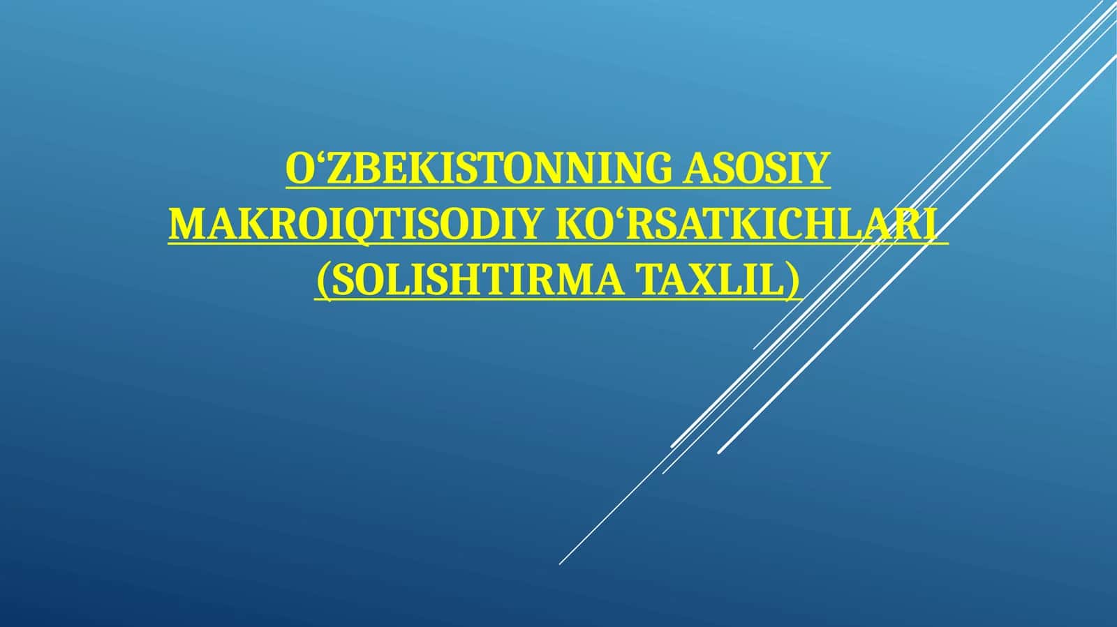 Makroiqtisodiy ko'rsatkichlar