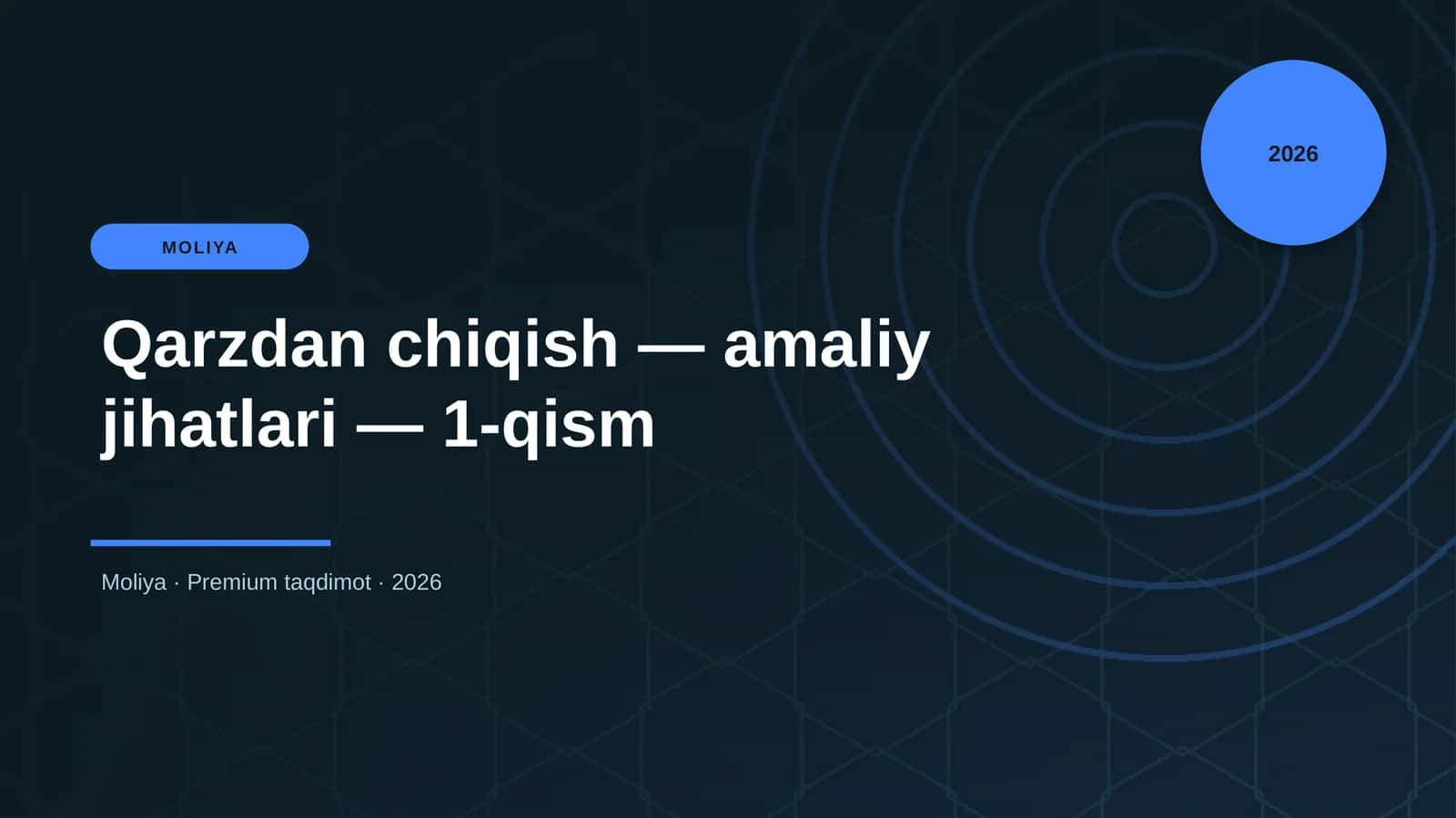 Qarzdan chiqish — amaliy jihatlari — 1-qism