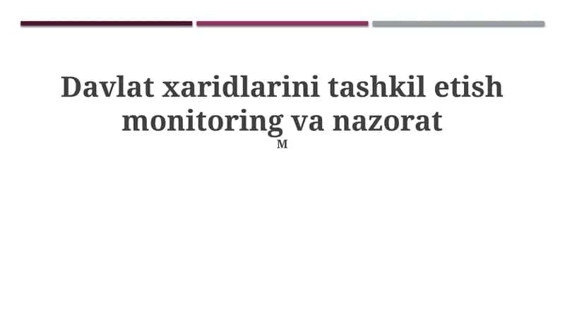 Davlat xaridlari monitoringi va nazorati