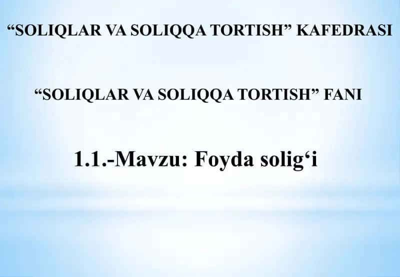 Soliqlar va soliqqa tortish