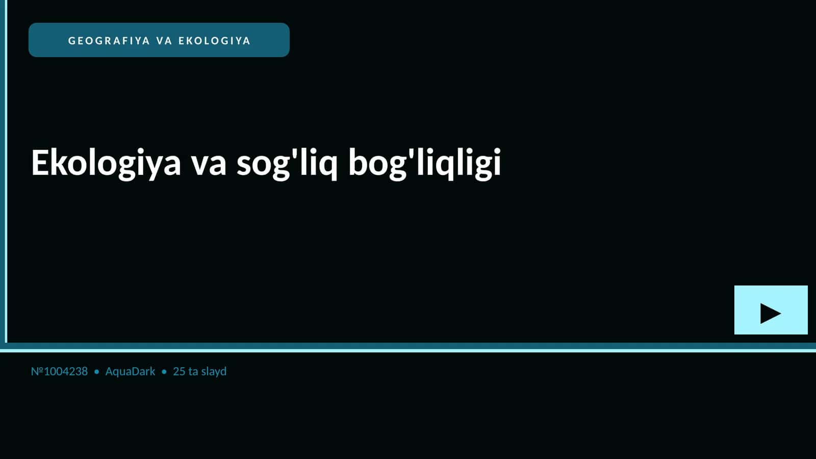 Ekologiya va sog'liq bog'liqligi