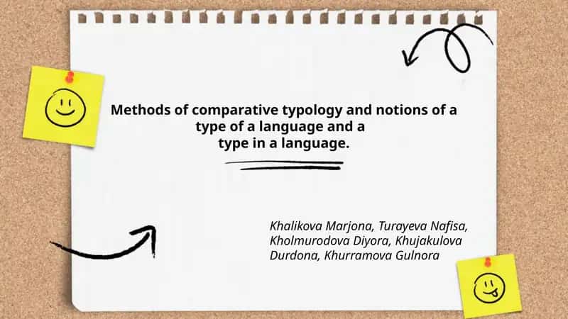 Methods of Comparative Typology and Notions of a Type of a Language