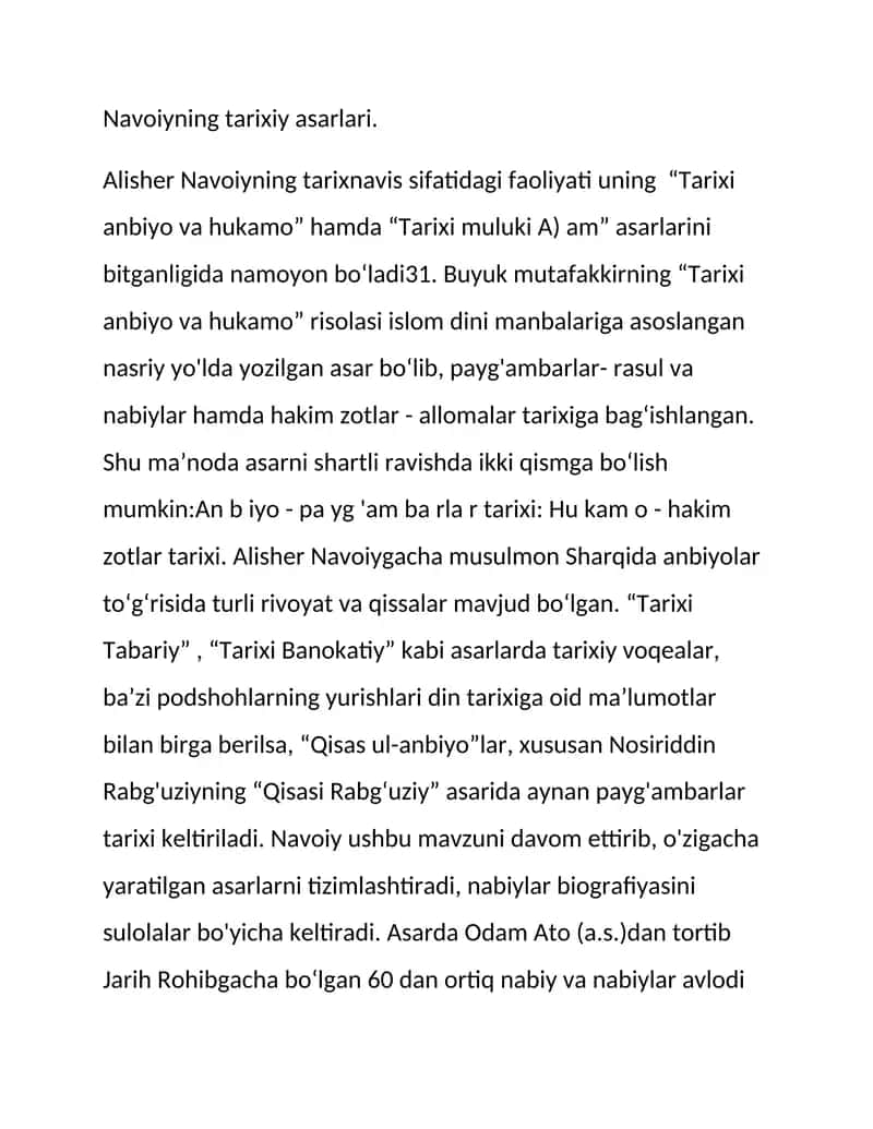 Navoiyning tarixiy asarlari