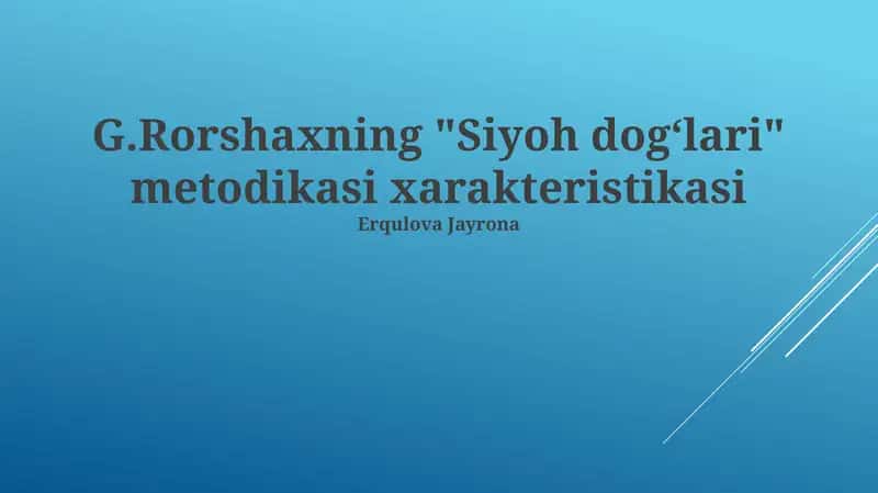 Siyoh Dog'lari Texnikasi