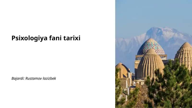 Psixologiya fani tarixi