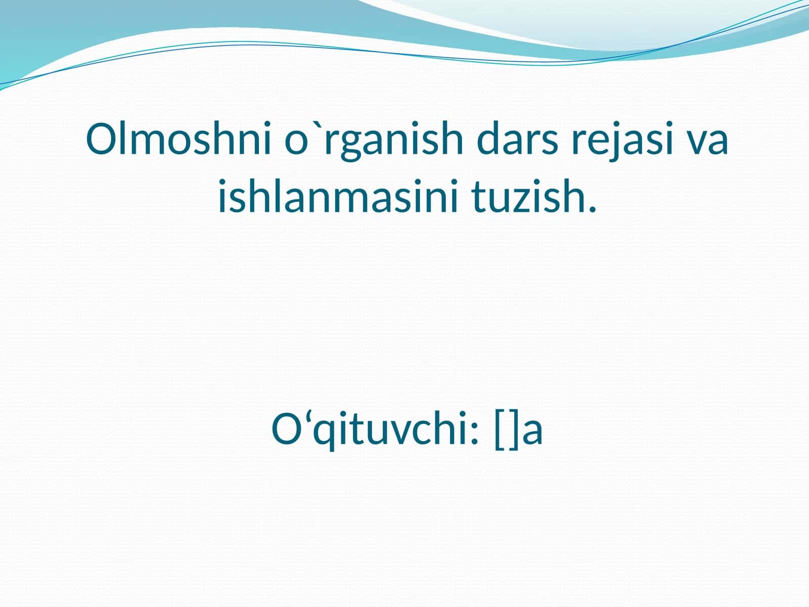 Olmoshni o`rganish dars rejasi va ishlanmasini tuzish