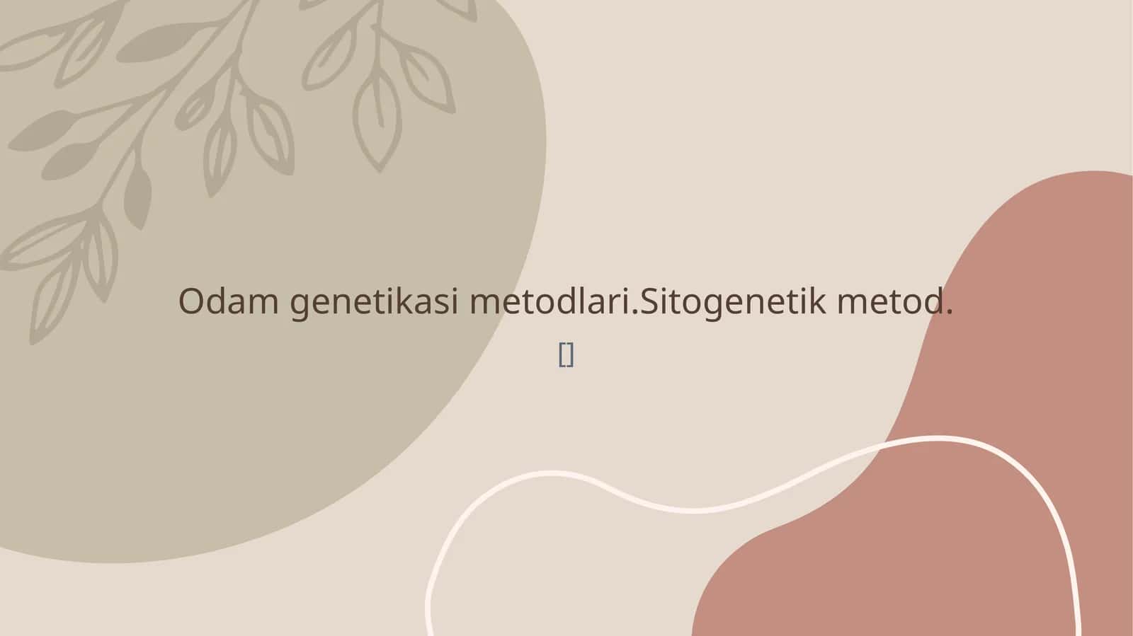 Odum genetikasi metodlari