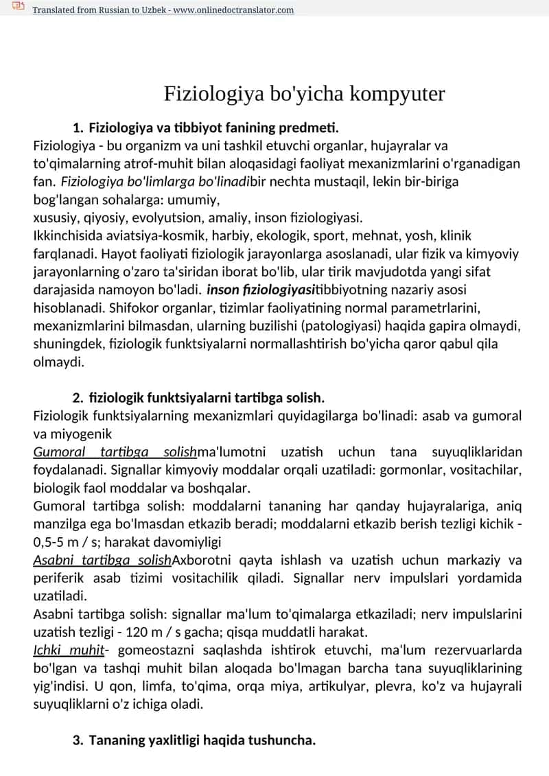 Fiziologiya bo'yicha kompyuter