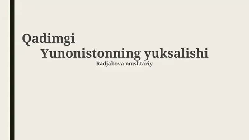 Qadimgi Yunonistonning yuksalishi