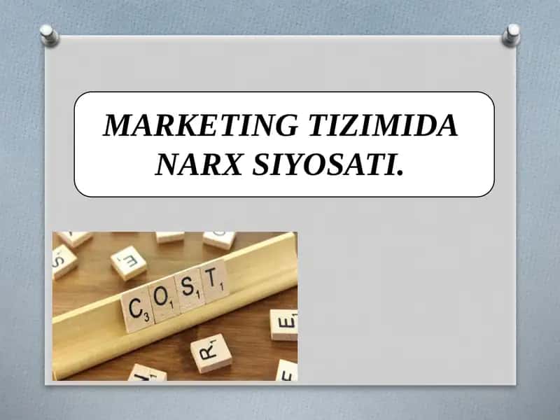 MARKETING TIZIMIDA NARX SIYOSATI