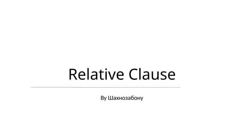 Relative Clause
