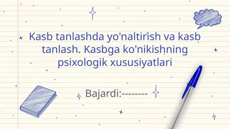 Kasb tanlash Psixologiyasi