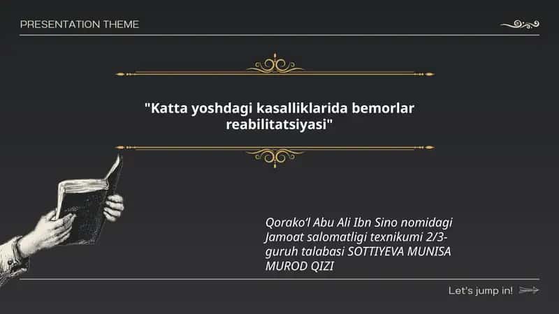 Katta yoshdagi kasalliklarida bemorlar reabilitatsiyasi